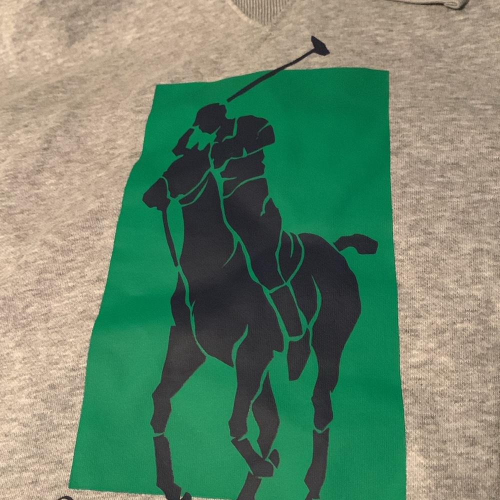 POLO RALPH LAUREN BIG PONY HOODIE PULLOVER 1967 CURSIVE GREY COLOR - Picture 6 of 8